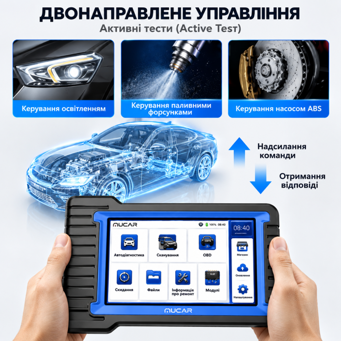 MUCAR VO7 S — професійний автосканер з ECU Coding, Active Test та CAN FD