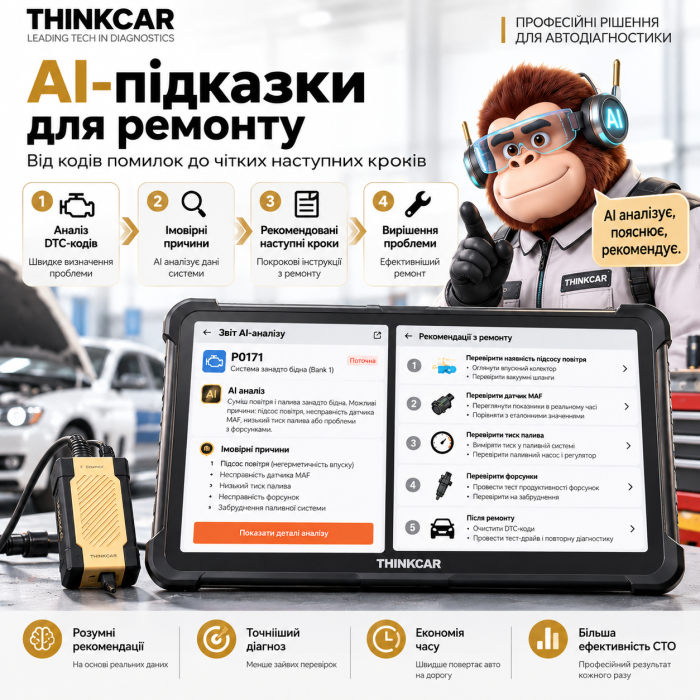 THINKCAR THINKSCAN 689BT PRO — професійний автосканер з J2534, Topology Map, ECU Coding та Active Test
